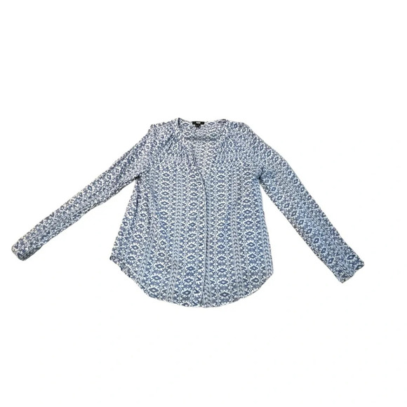 GUC JOBETH COTTON BLOUSE - WHITE & HARBOUR BLUE M - Picture 4 of 13